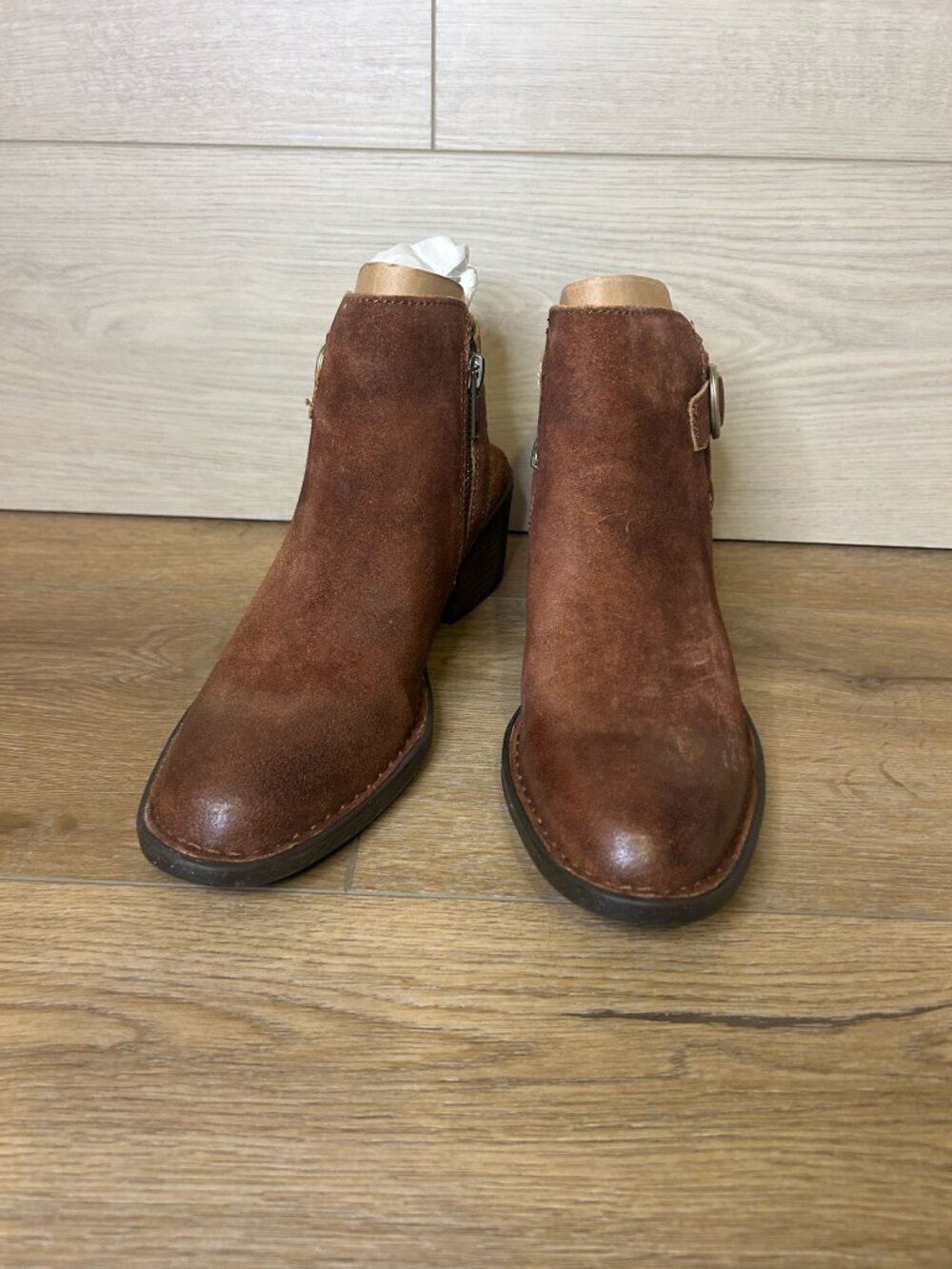 B.O.C. Womens Magrit Leather Almond Ankle Toe Fashion Boots Rust 6M - Picture 2 of 6